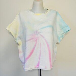 NWT Buffalo David Bitton Sweatshirt Caley Cutoff Swirl Baby Tie Dye Vintage Sz M
